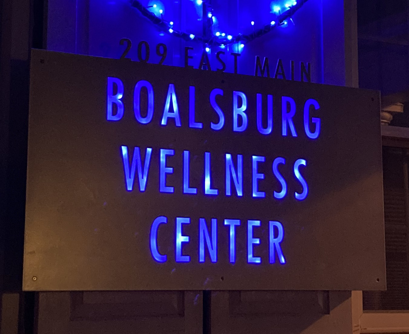 Boalsburg Wellness Center sign photo night